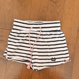 Striped Kids Shorts with Pink Accents